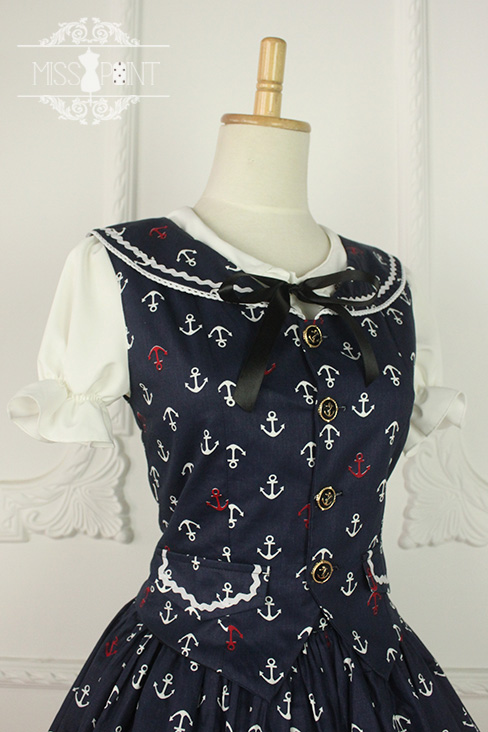 Sailor Style Miss Point Lolita Vest + Skirt Set