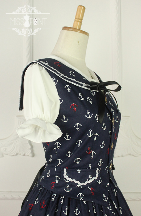 Sailor Style Miss Point Lolita Vest + Skirt Set