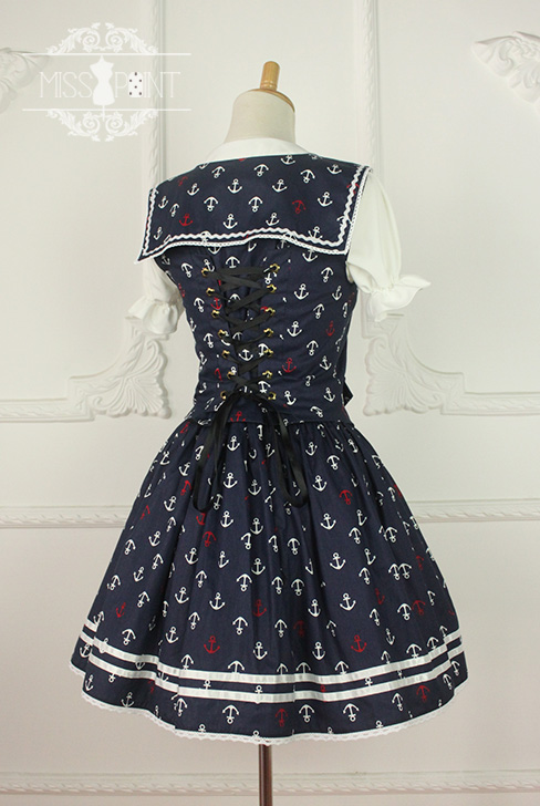 Sailor Style Miss Point Lolita Vest + Skirt Set