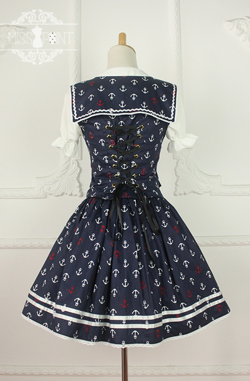 Sailor Style Miss Point Lolita Vest + Skirt Set