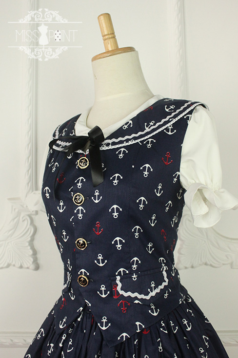 Sailor Style Miss Point Lolita Vest + Skirt Set