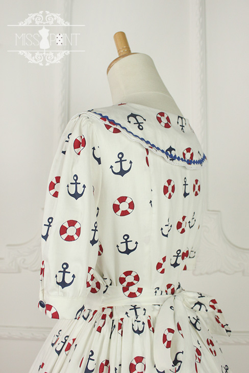 Zoom Sailor Style Miss Point Sweet Lolita OP Dress