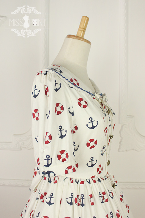 Zoom Sailor Style Miss Point Sweet Lolita OP Dress