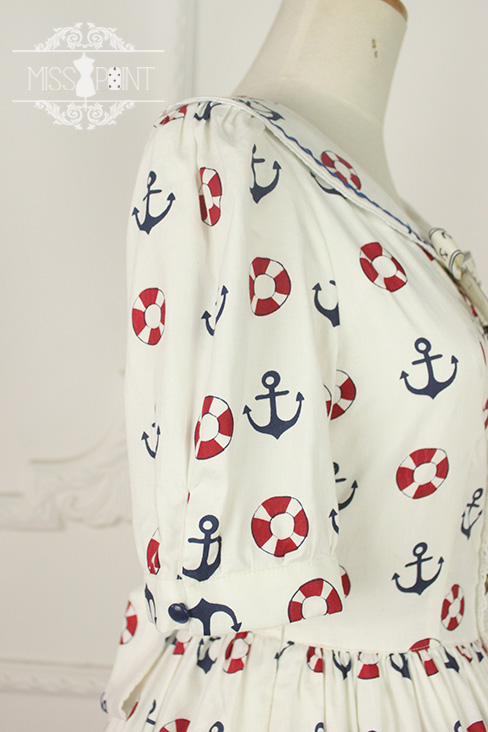 Zoom Sailor Style Miss Point Sweet Lolita OP Dress