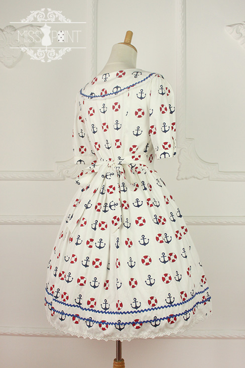 Zoom Sailor Style Miss Point Sweet Lolita OP Dress