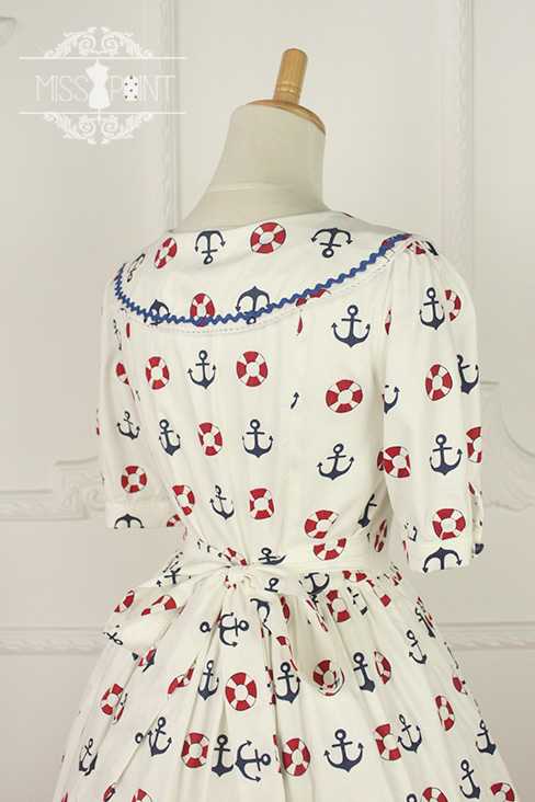 Zoom Sailor Style Miss Point Sweet Lolita OP Dress