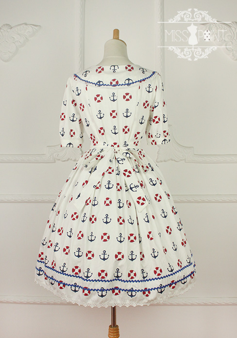 Zoom Sailor Style Miss Point Sweet Lolita OP Dress