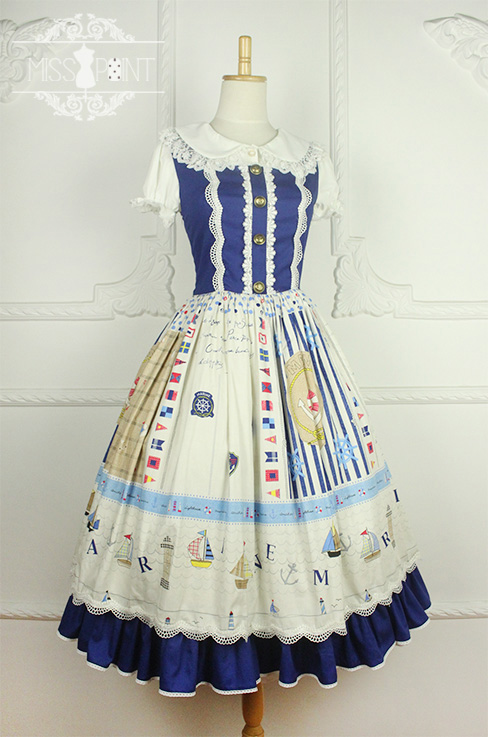 Sailor Style Miss Point Sweet Lolita Jumper Dress