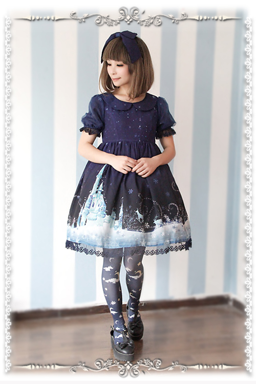 Frozen World Chiffon Infanta Lolita OP Dress