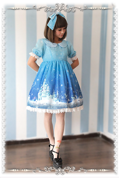 Frozen World Chiffon Infanta Lolita OP Dress