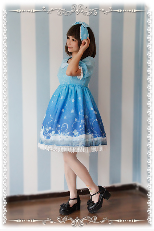 Frozen World Chiffon Infanta Lolita OP Dress