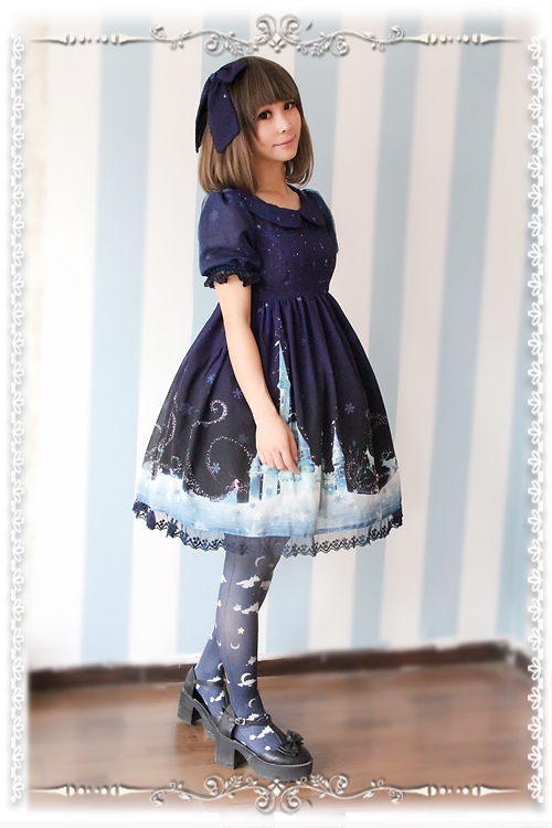 Frozen World Chiffon Infanta Lolita OP Dress