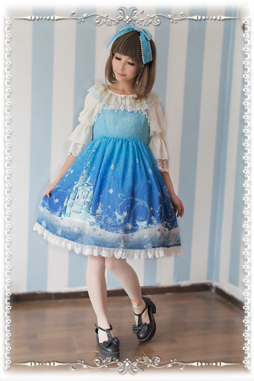 Frozen World Chiffon Infanta Lolita Jumper Dress