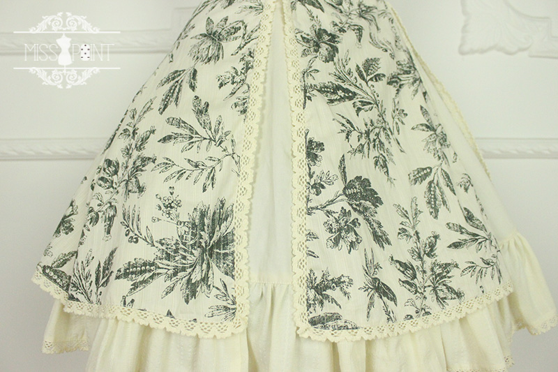 Ode to Elegance Plants Prints Stand Collar Qi Miss Point Lolita Jumper Dress