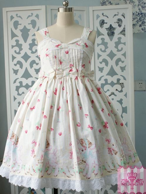 Dream of Lolita Sheep Garden Prints JSK Dress