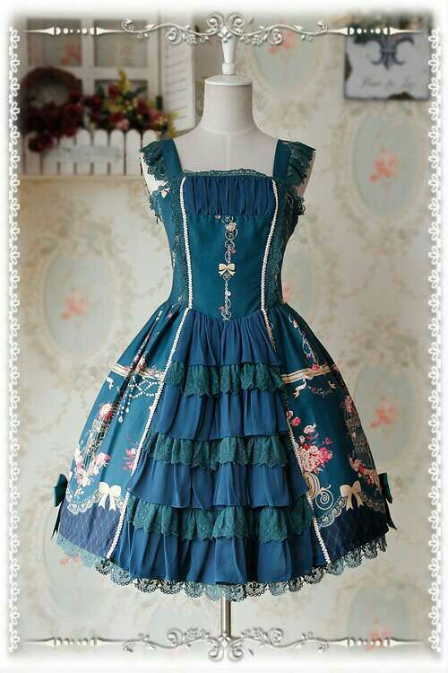 Dark Green Open Front Version Love Canary Infanta Lolita Jumper Dress