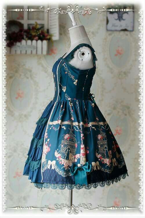 Dark Green Open Front Version Love Canary Infanta Lolita Jumper Dress