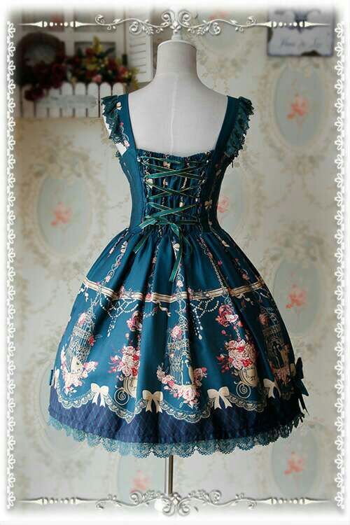 Dark Green Open Front Version Love Canary Infanta Lolita Jumper Dress