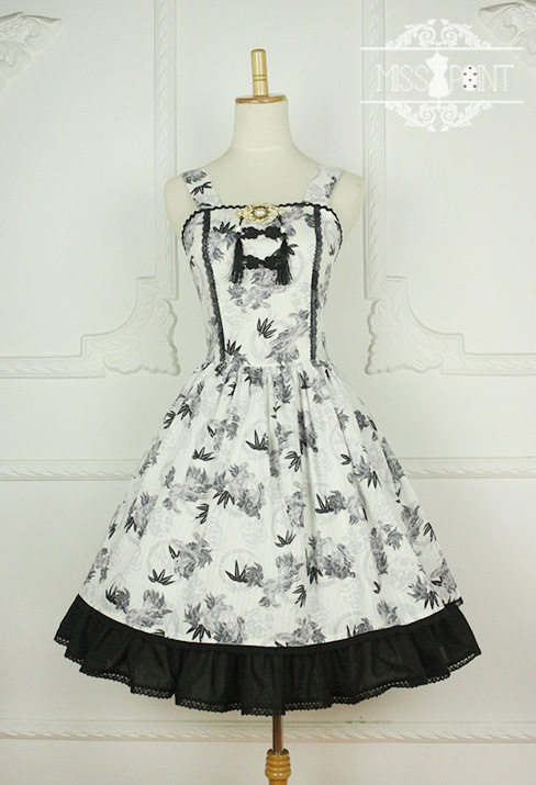 Sweet Yu Qilin Chinese Wind Stand Collar Miss Point Lolita Dress JSK