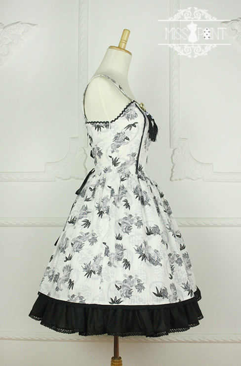 Sweet Yu Qilin Chinese Wind Stand Collar Miss Point Lolita Dress JSK