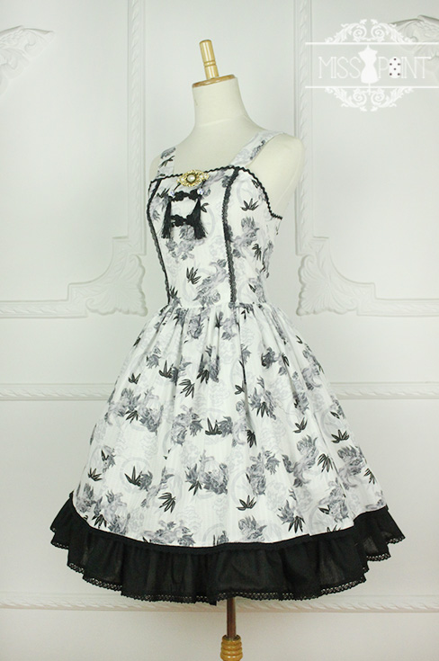 Sweet Yu Qilin Chinese Wind Stand Collar Miss Point Lolita Dress JSK