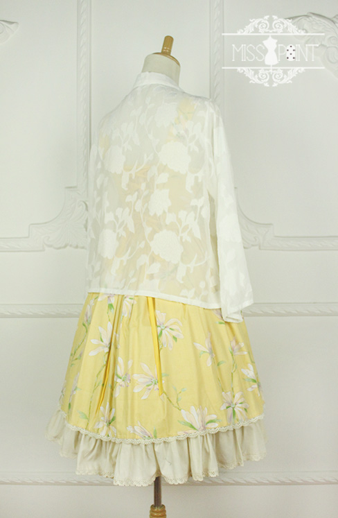 Sweet Yellow YuLan Chinese Wind Stand Collar Miss Point Lolita JSK