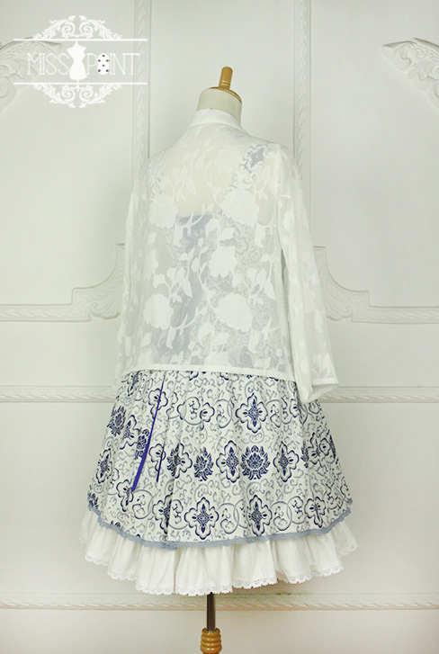 Blue and White Porcelain Qi Miss PointLolita Jumper Dress