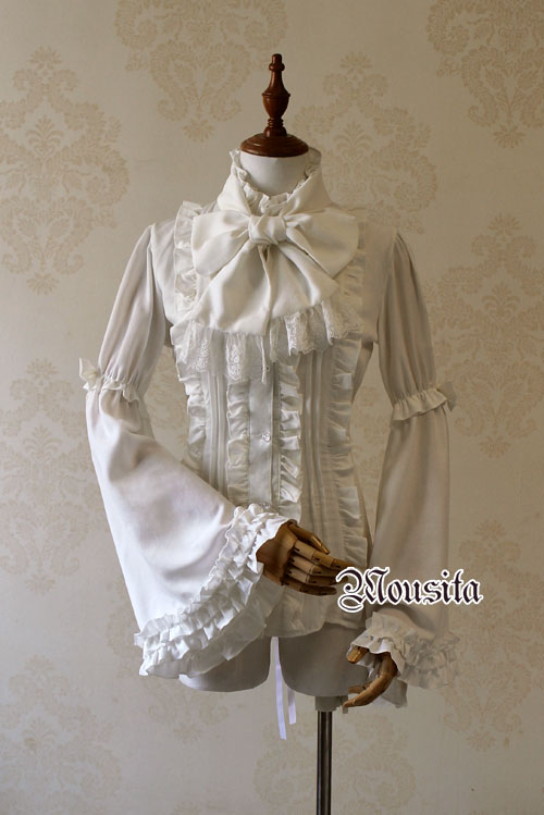 White Gothic Long Sleeve Mousita Lolita Shirt