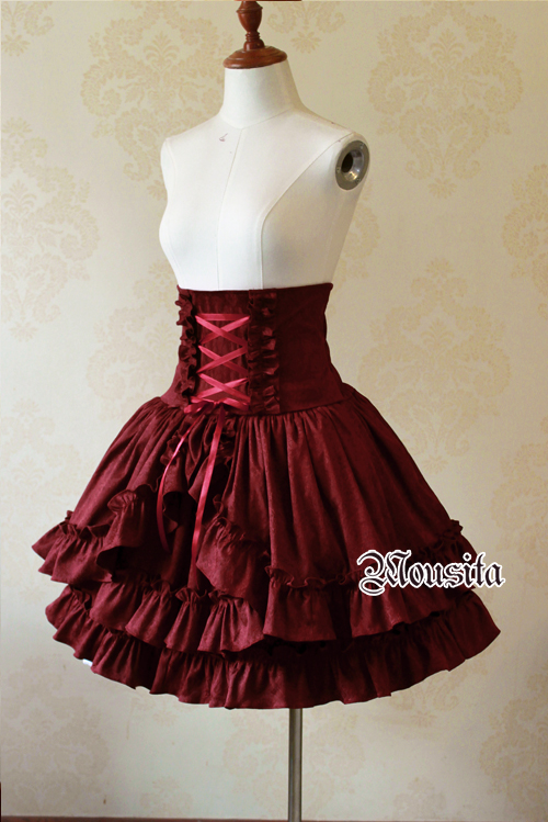 Classic Gothic Multilayer Jacquard Mousita Lolita Bust Skirt