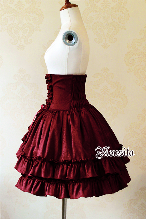 Classic Gothic Multilayer Jacquard Mousita Lolita Bust Skirt