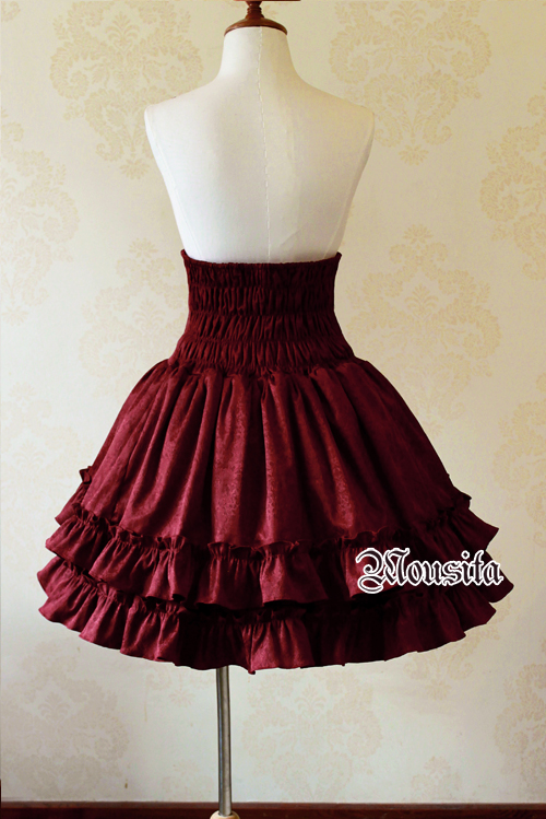 Classic Gothic Multilayer Jacquard Mousita Lolita Bust Skirt