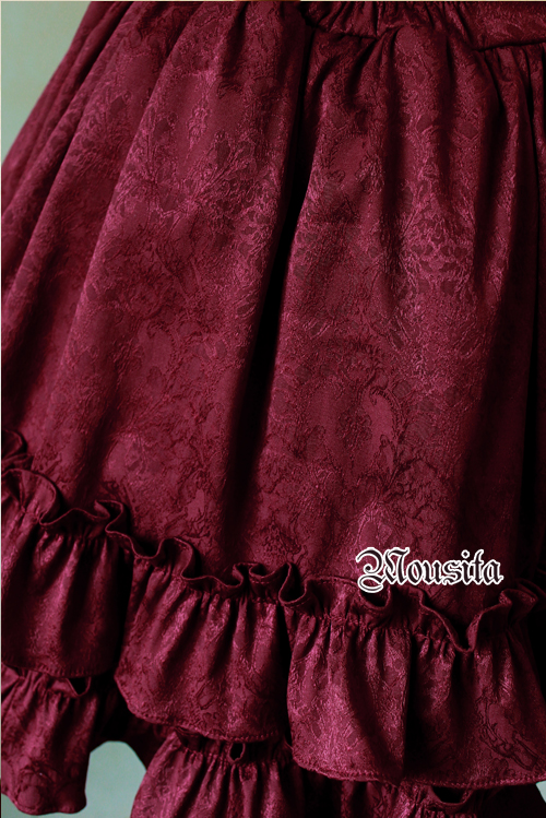 Classic Gothic Multilayer Jacquard Mousita Lolita Bust Skirt
