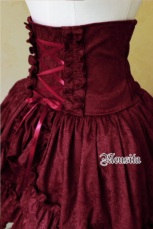 Classic Gothic Multilayer Jacquard Mousita Lolita Bust Skirt