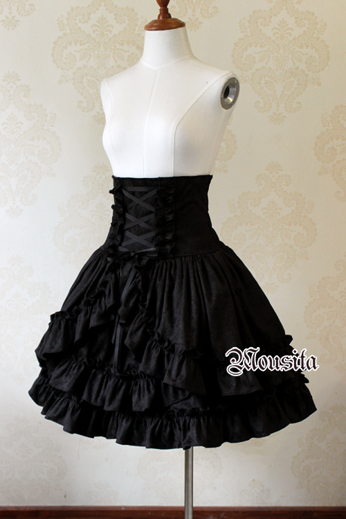 Classic Gothic Multilayer Jacquard Mousita Lolita Bust Skirt