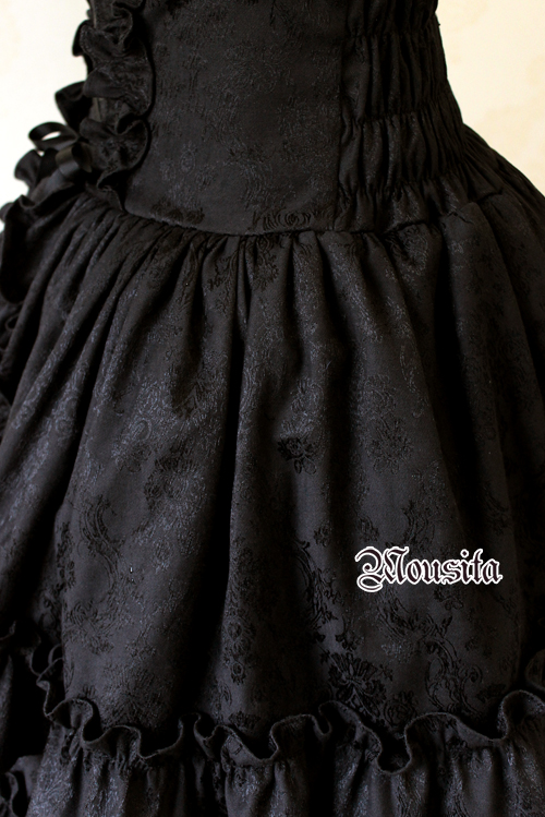 Classic Gothic Multilayer Jacquard Mousita Lolita Bust Skirt