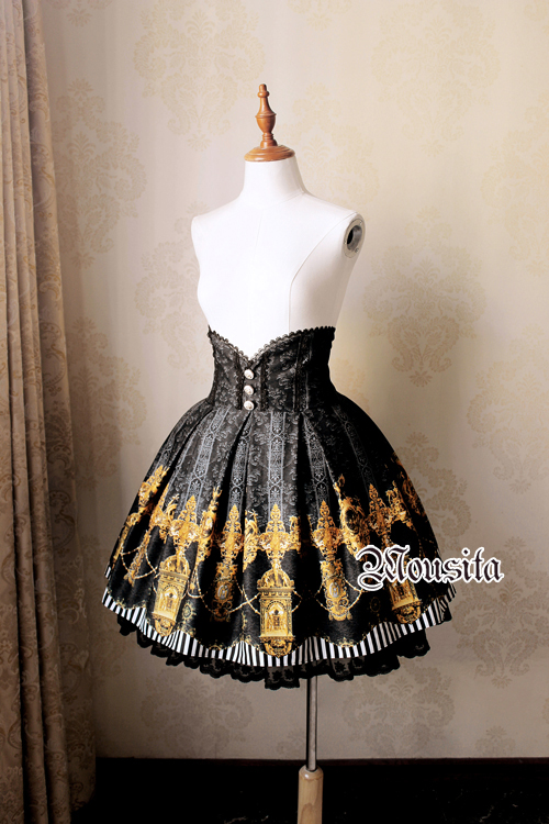 Classical Palace Sculpture Stamp High Waisted Mousita Lolita Skirt