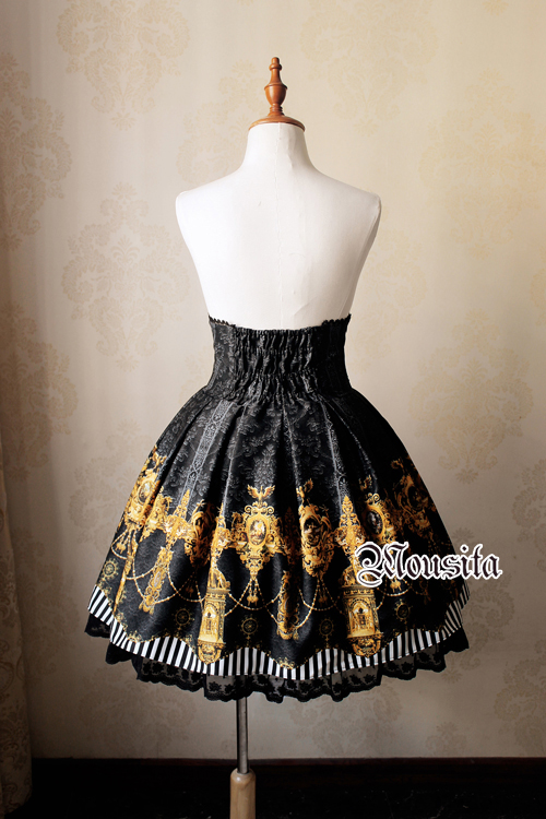 Classical Palace Sculpture Stamp High Waisted Mousita Lolita Skirt