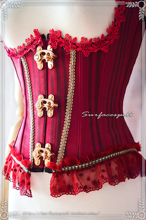 Surface Spell - Freak Show - Printed Lolita Long Skirt and Corset Set