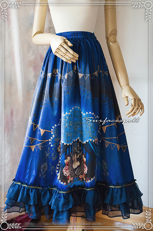 Surface Spell - Freak Show - Printed Lolita Long Skirt and Corset Set