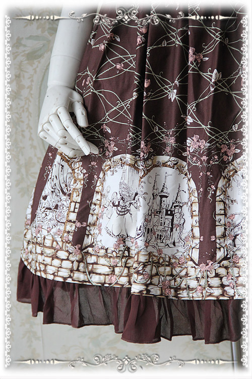 Rose Printed Coffee Normal Infanta Lolita JSK