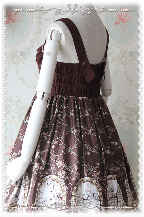 Rose Printed Coffee Normal Infanta Lolita JSK