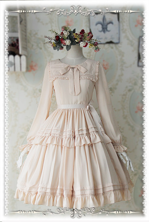 Lily Chiffon Long Sleeves Infanta Lolita OP Dress