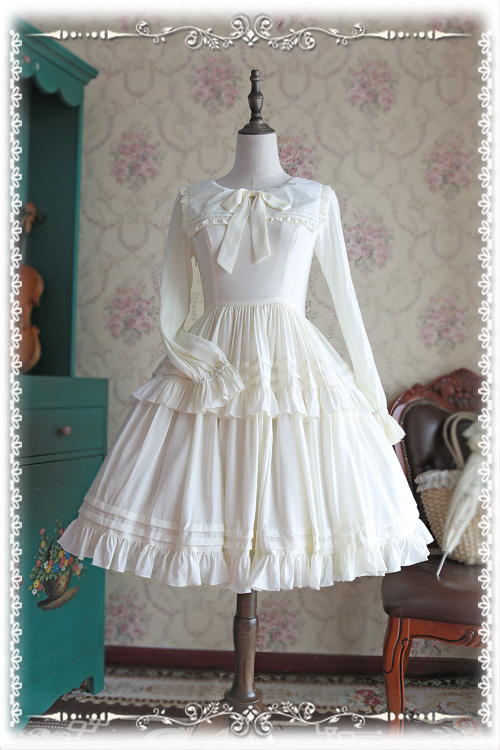 Lily Chiffon Long Sleeves Infanta Lolita OP Dress