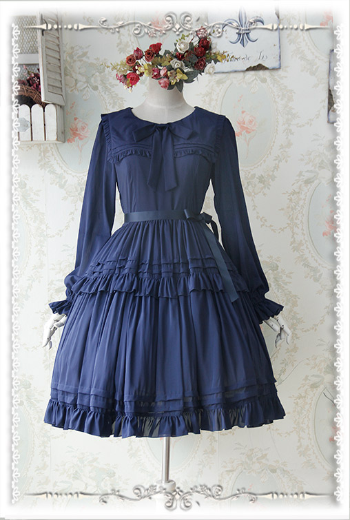 Lily Chiffon Long Sleeves Infanta Lolita OP Dress