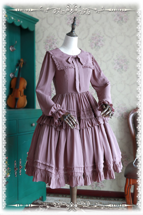 Lily Chiffon Long Sleeves Infanta Lolita OP Dress