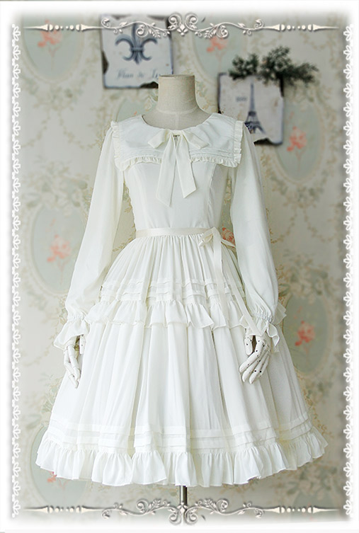 Lily Chiffon Long Sleeves Infanta Lolita OP Dress