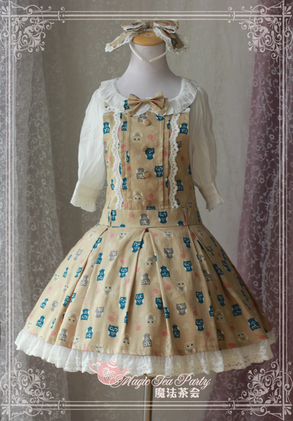 Lovely Owl Sweet Printed Magic Tea Party Lolita Salopette