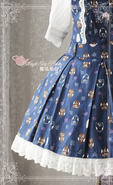 Lovely Owl Sweet Printed Magic Tea Party Lolita Salopette