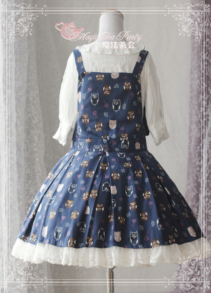 Lovely Owl Sweet Printed Magic Tea Party Lolita Salopette