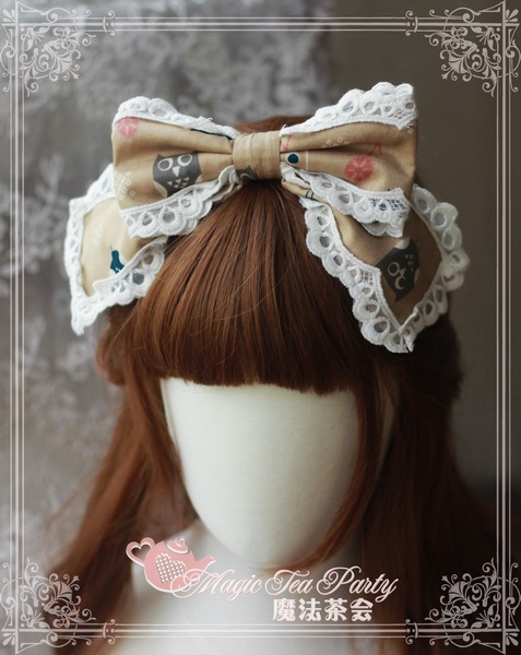 Lovely Owl Sweet Printed Magic Tea Party Lolita Headbow